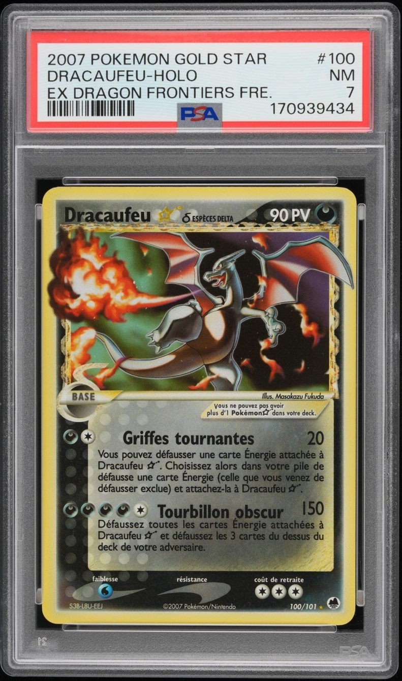 Carte Pokémon - Dracaufeu Gold star 100/101 - EX Île des Dragons - PSA 7 - FR – Photo 1